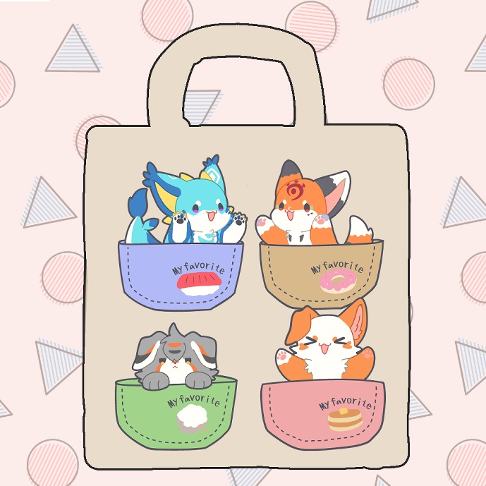トートバッグ　4匹