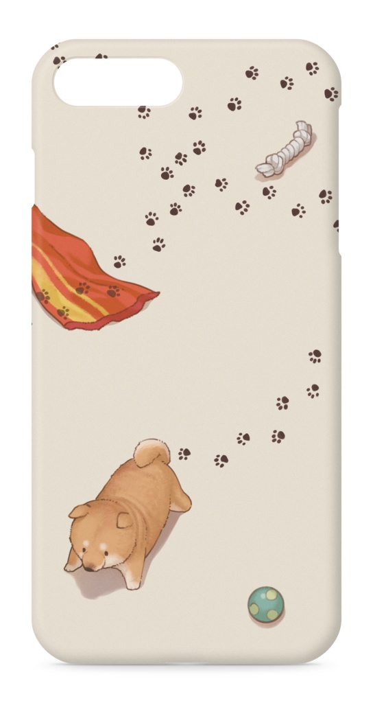 子柴犬のとことこiPhoneケース