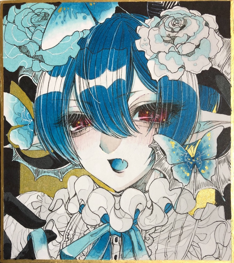 ミニ色紙「悪魔」ドローイング原画