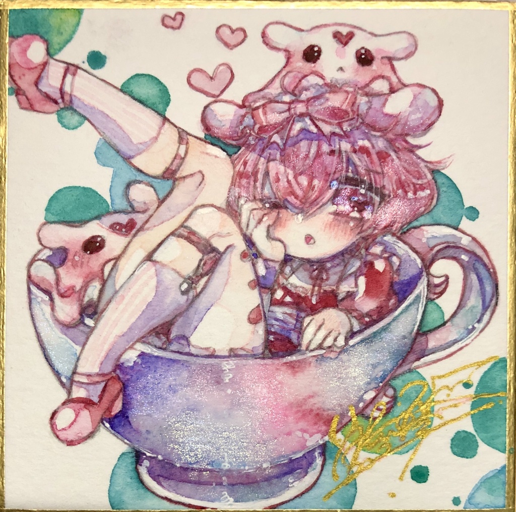 豆色紙原画【めんだこのメイドさん】