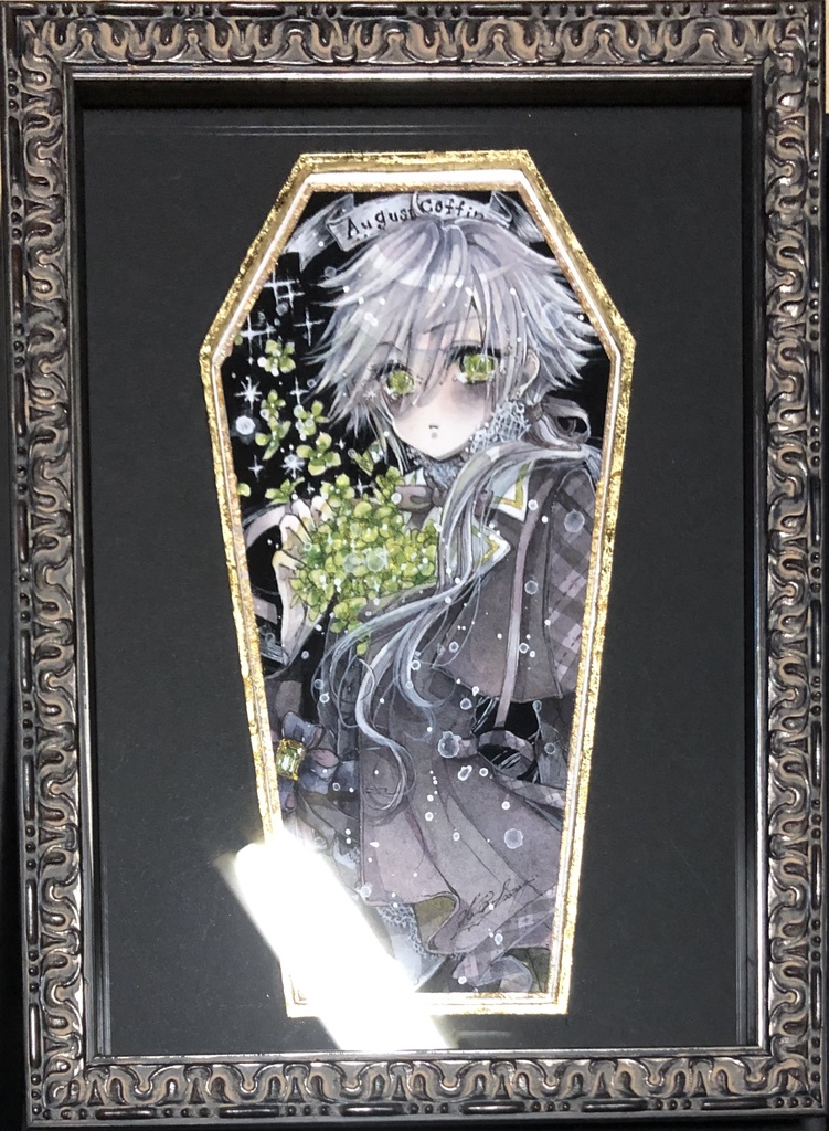 「落花」額装原画