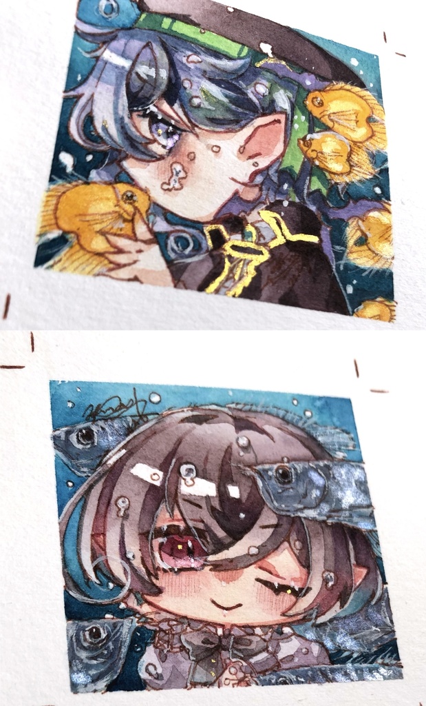 ミニ原画(観賞魚たち)