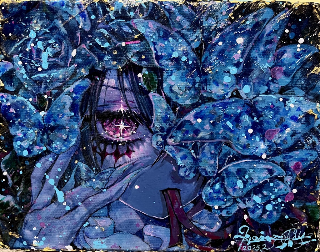 「ゆらめく」アクリル原画(F0キャンバス)
