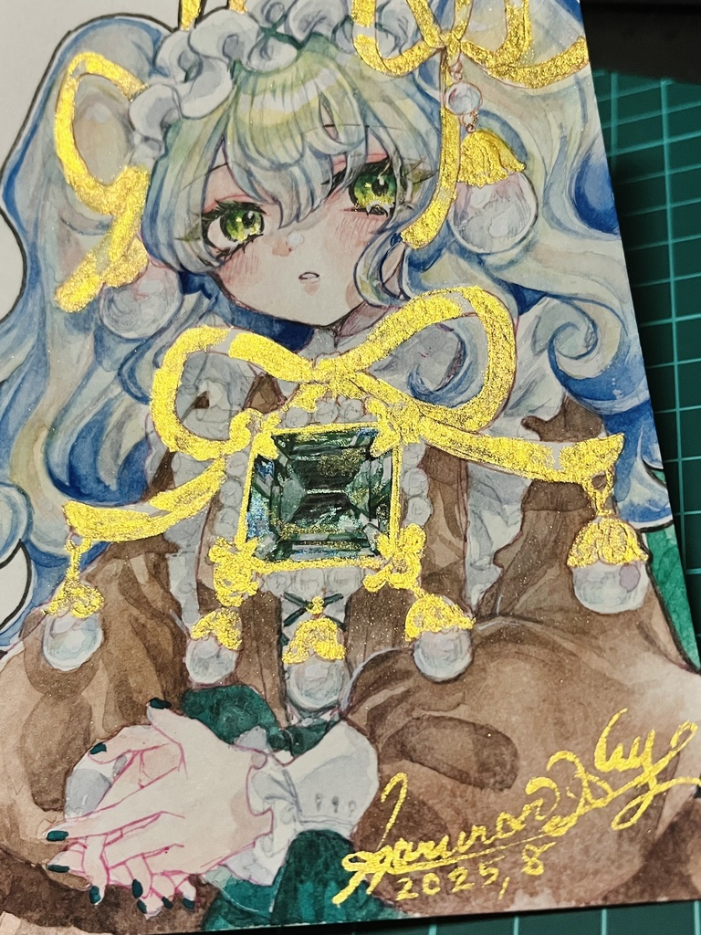 宝石モチーフ💎フレームレス・ミニ原画4点