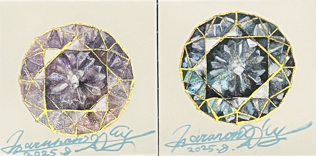 宝石モチーフ💎フレームレス・ミニ原画4点