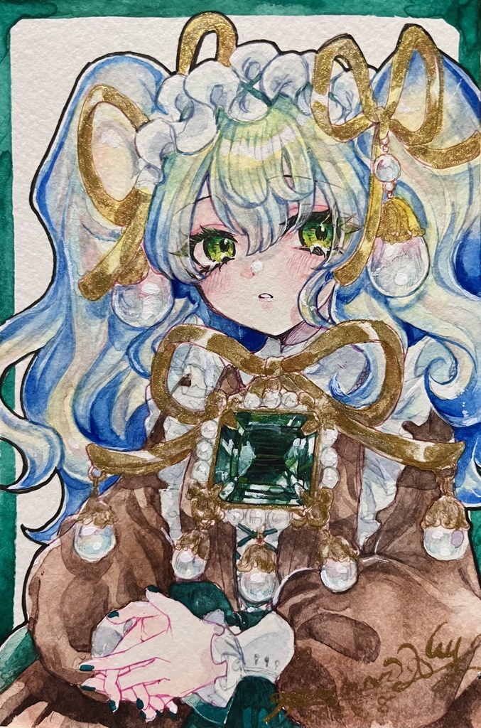 宝石ﾓﾁｰﾌ💎ﾌﾚｰﾑﾚｽ・ﾐﾆ原画4点