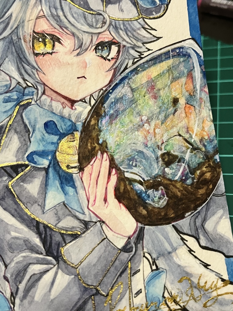 宝石モチーフ💎フレームレス・ミニ原画4点