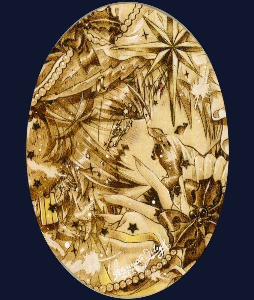 【ウッドバーニング原画】聖夜の秘めごと