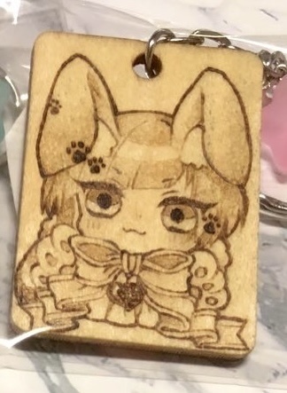 ウッドバーニング原画キーホルダー【ウサギ】