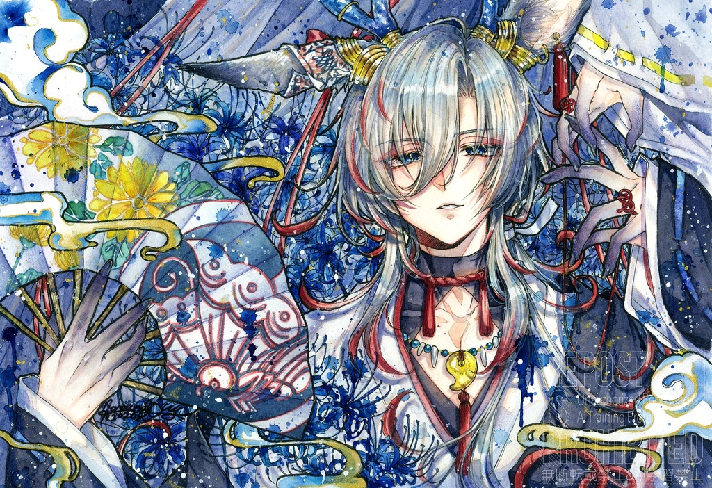 額装原画｢玉響の藍｣