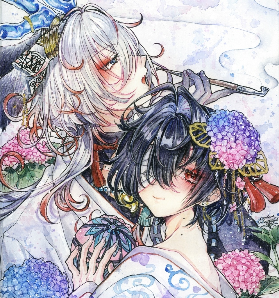 掛軸原画「あぢさゐのゆめ」