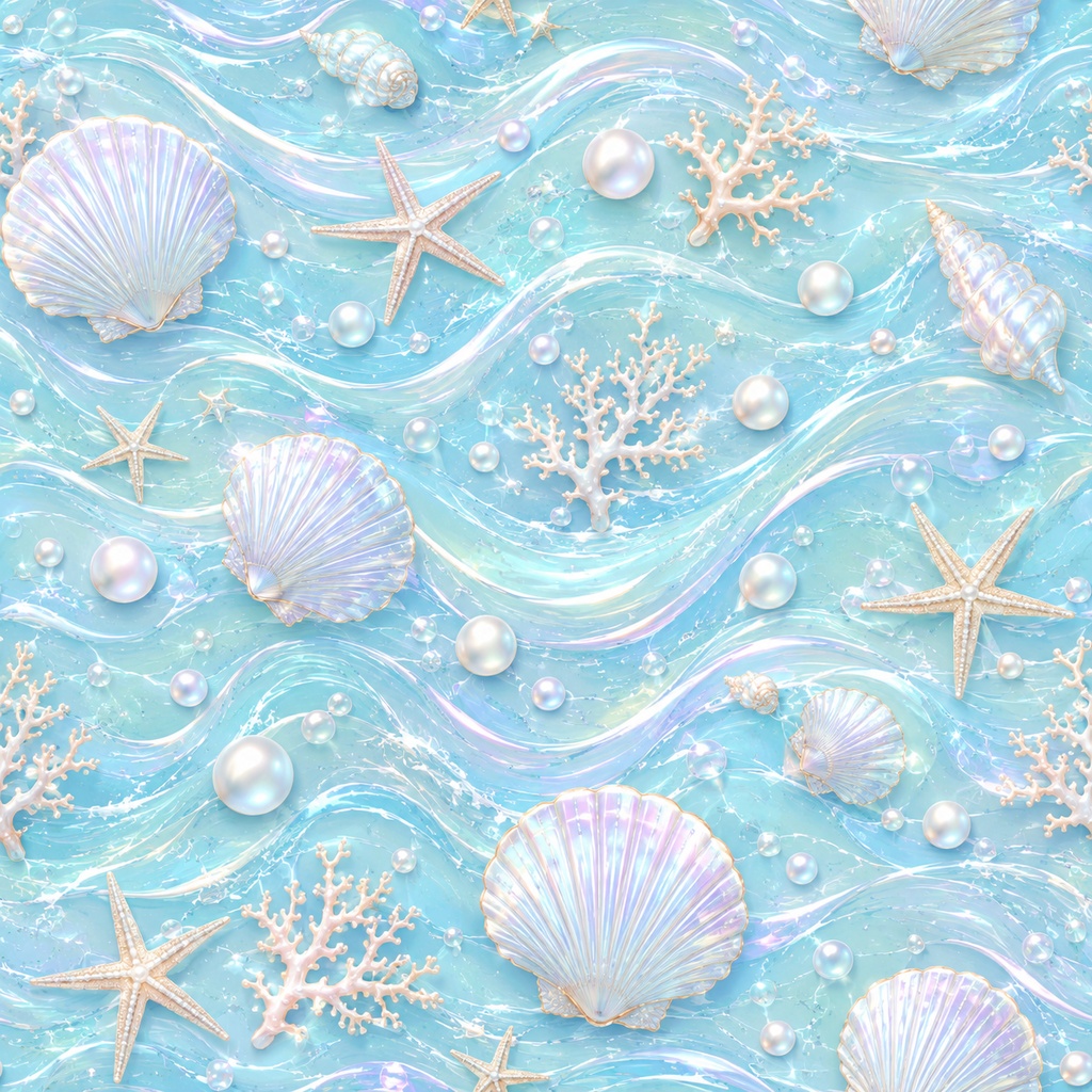 Pastel Ocean Digital Paper|海のきらめき 7色セット【正方形・折り紙にもおすすめ】