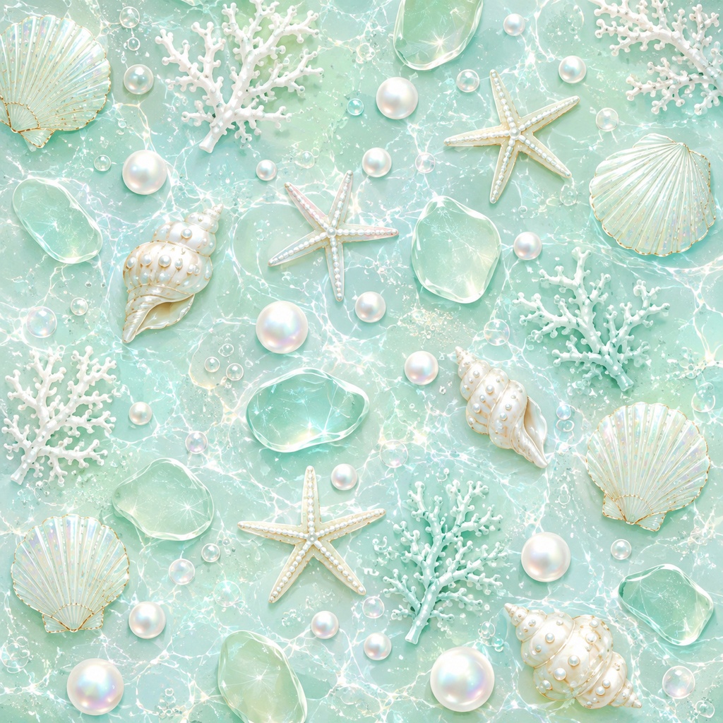 Pastel Ocean Digital Paper|海のきらめき 7色セット【正方形・折り紙にもおすすめ】