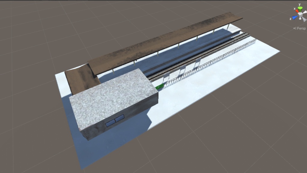 ローカル線の終点駅3Dモデル【Unity対応】