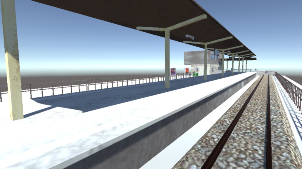 ローカル線の終点駅3Dモデル【Unity対応】