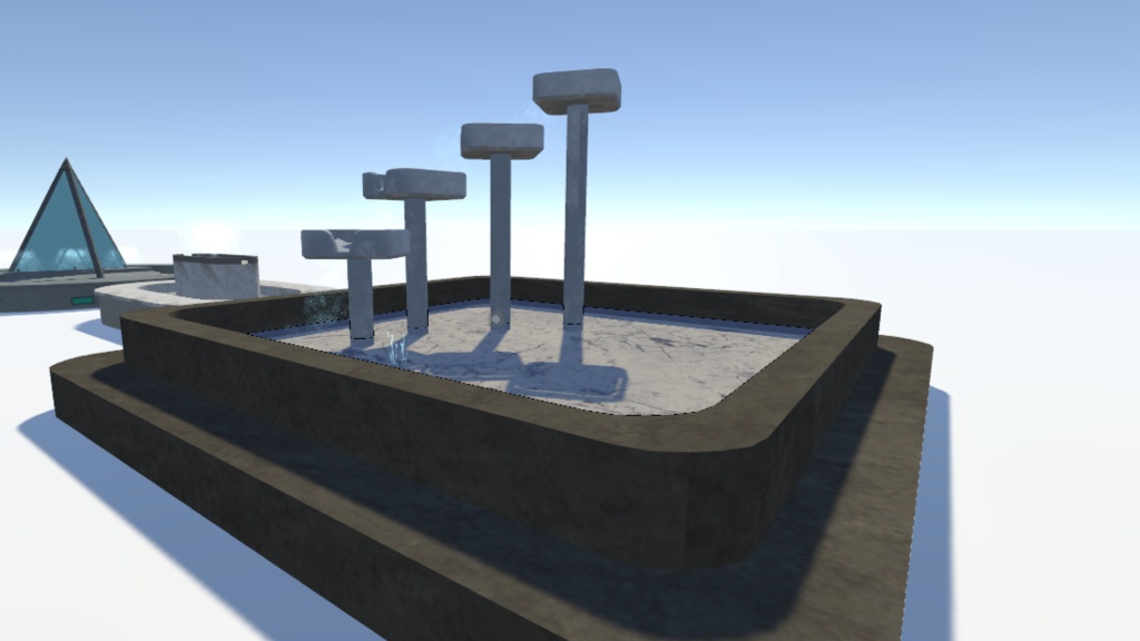 駅や公園にある噴水セット【Unity VRC対応】【3Dモデル】