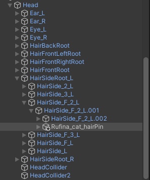 ルフィナちゃん用「猫のヘアピン」
