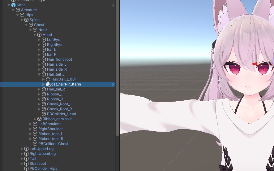 カリン用「猫のヘアピン」