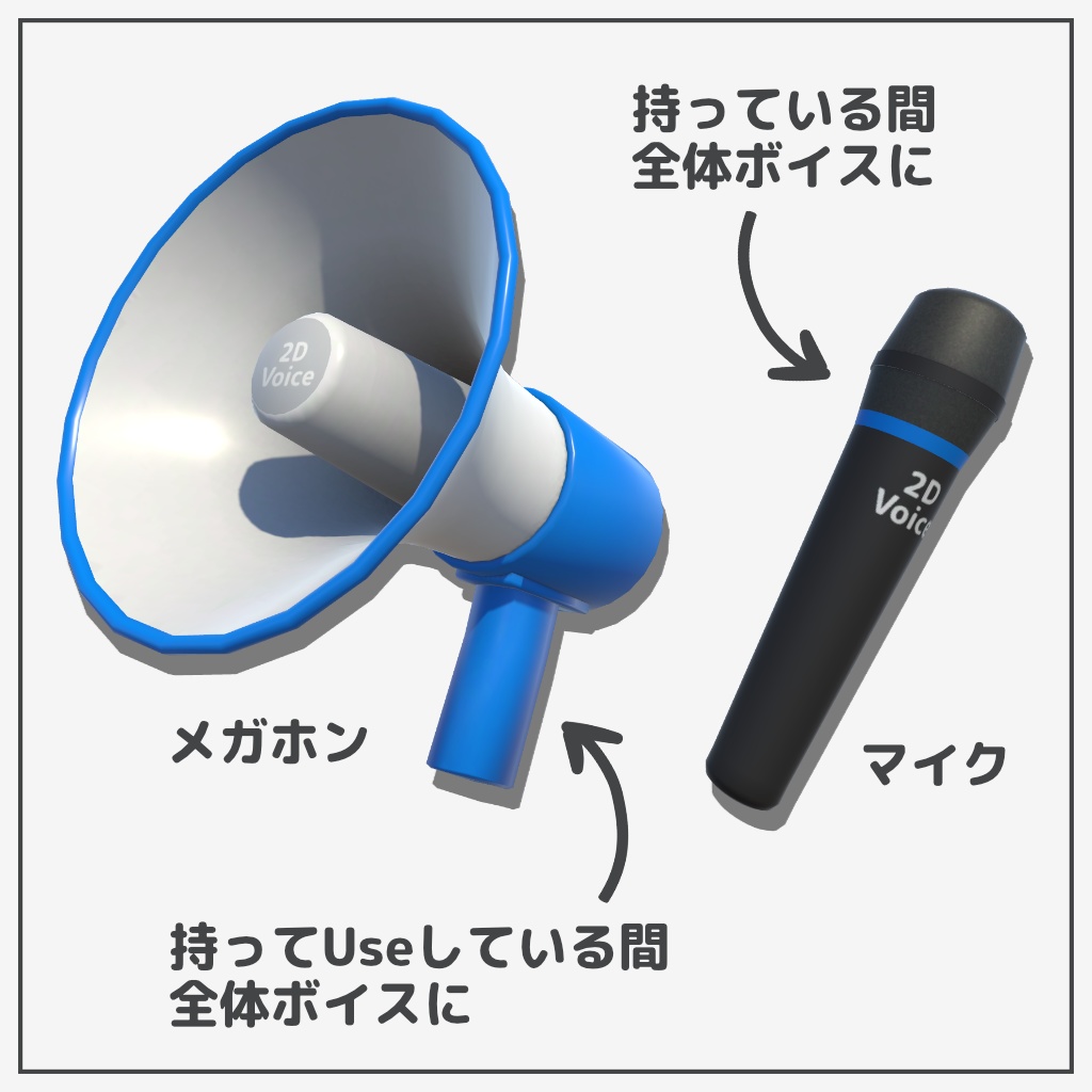 【cluster用】全体ボイスギミック(メガホン&マイク)