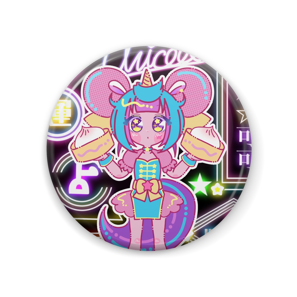 チャイナ風🐼ユニ☆ココ缶バッチ🌟🦄