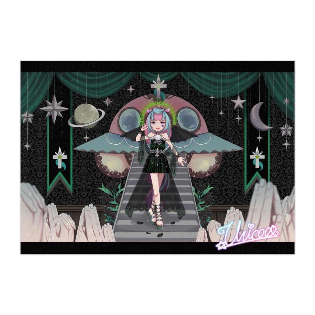 🙏🏻ユニ☆ココに祈りを捧げるポスター・黒🦄