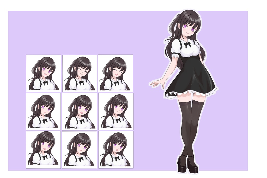 【パーツ分け済みPSD】地雷系女子【立ち絵】