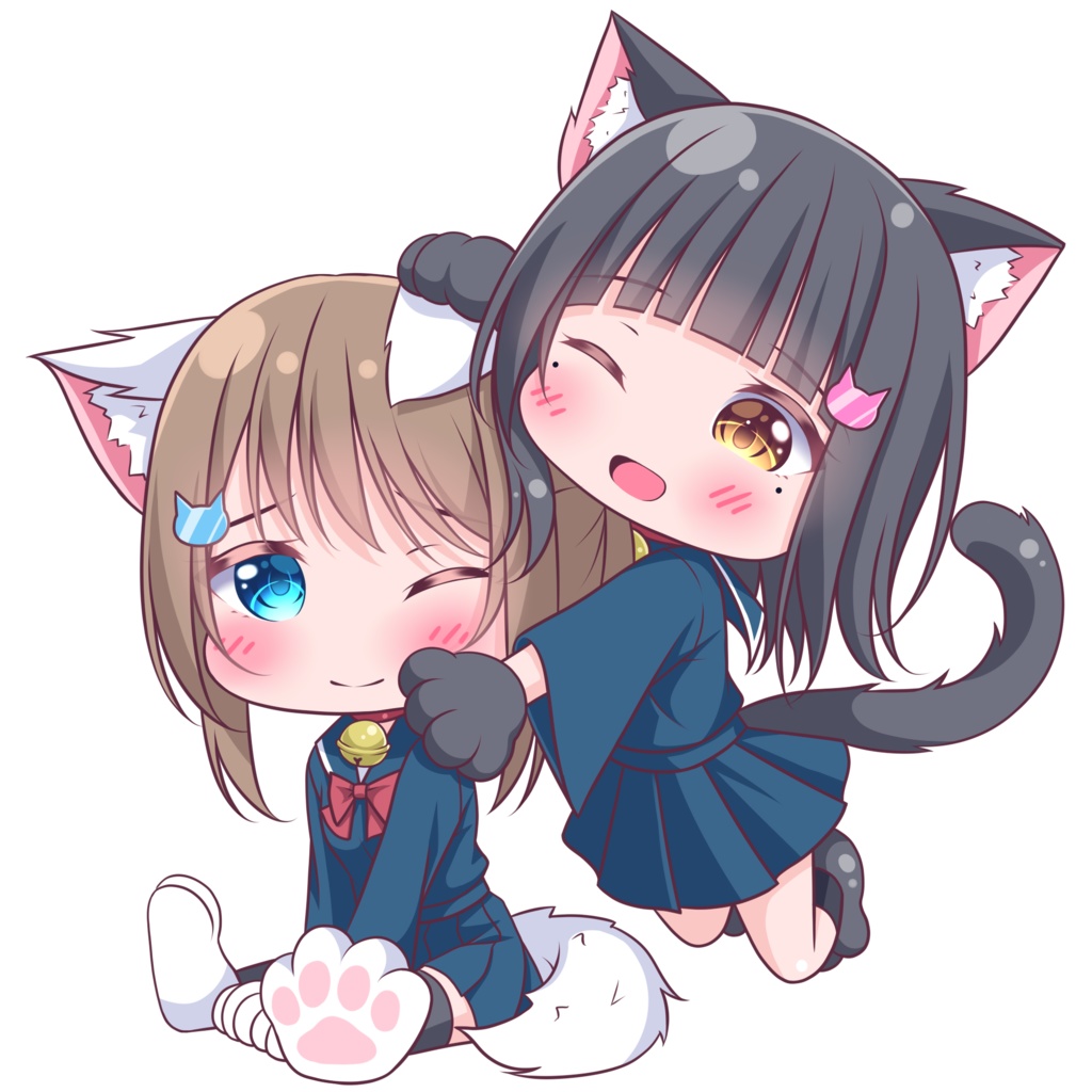 幼馴染百合のなかよしにゃんにゃんアクリルキーホルダー