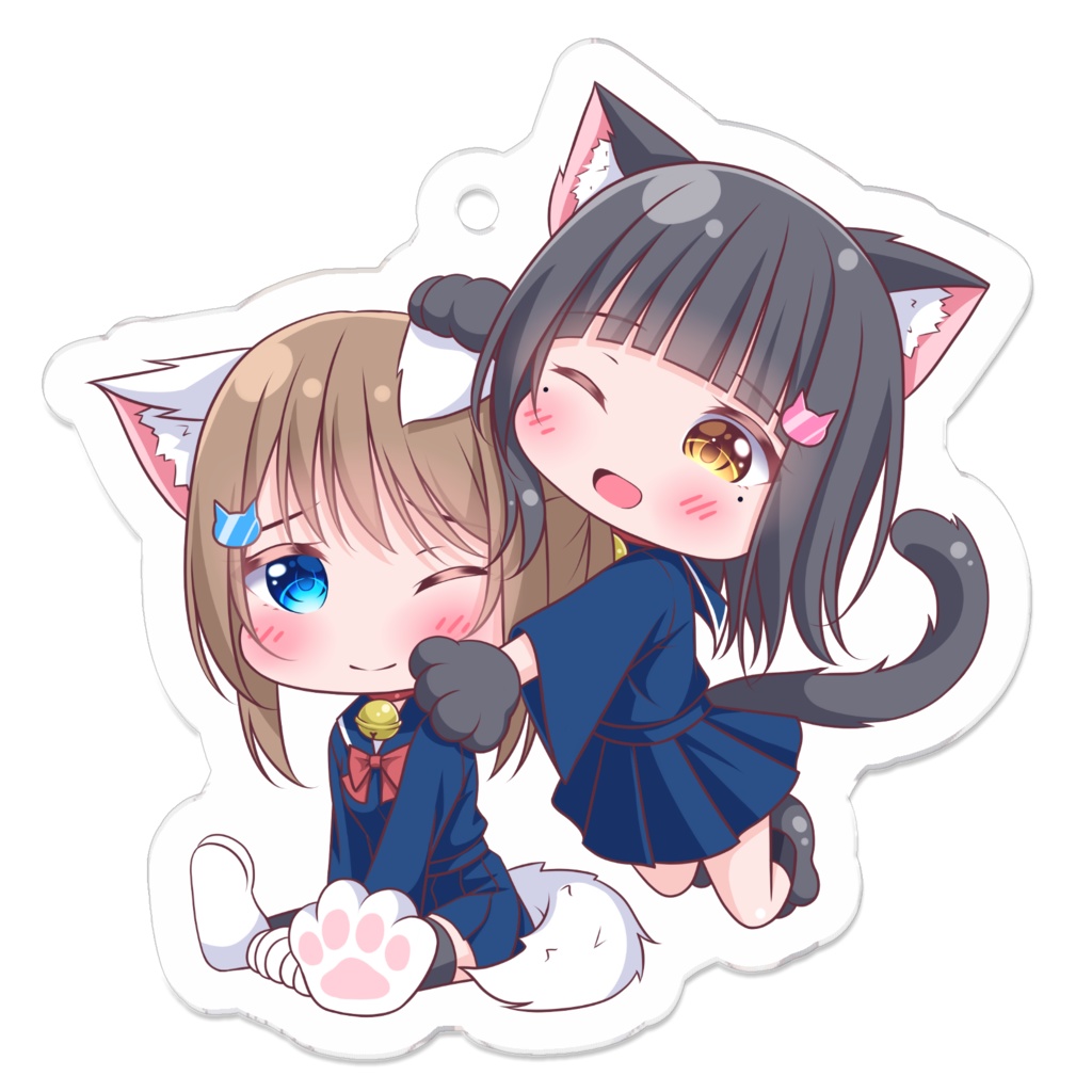 幼馴染百合のなかよしにゃんにゃんアクリルキーホルダー