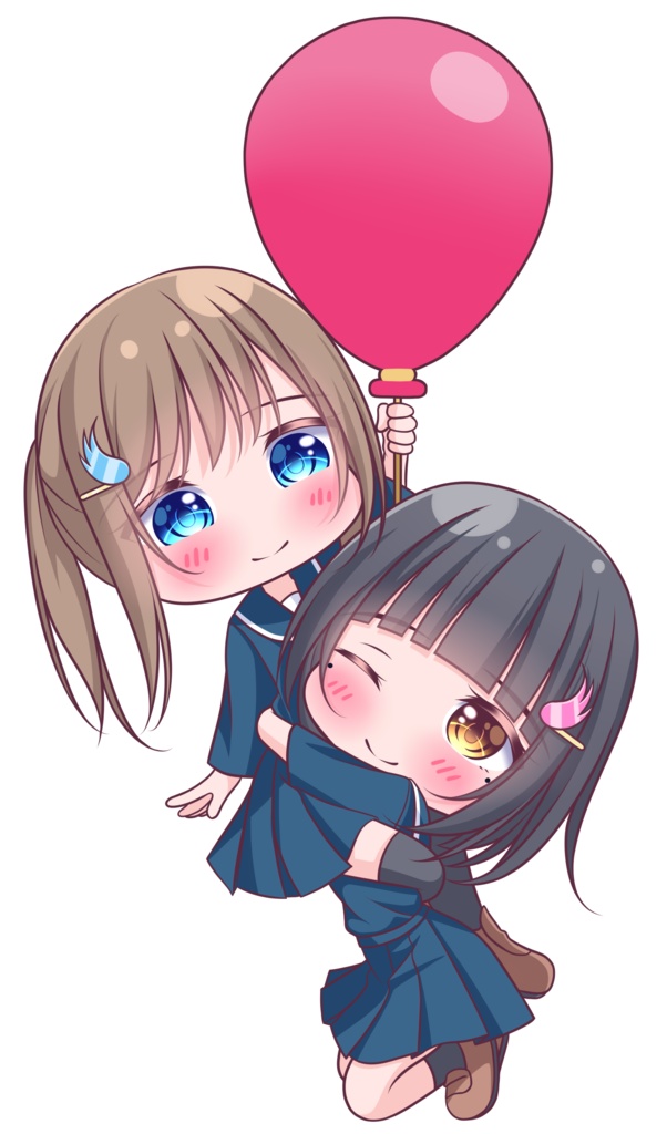 幼馴染百合のぷかぷか風船アクリルキーホルダー