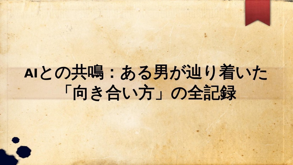 AIとの共鳴：ある男が辿り着いた「向き合い方」の全記録【AI活用 体験記 電子書籍PDF】
