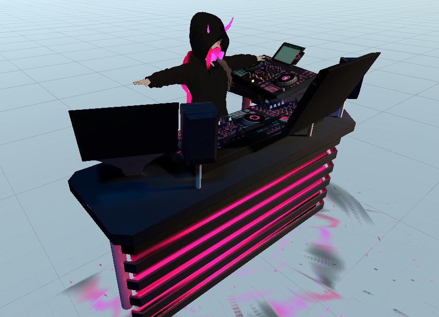 cluster向けVRMアバター 【 DJBooth & HOM02 + DJBooth 一体型】