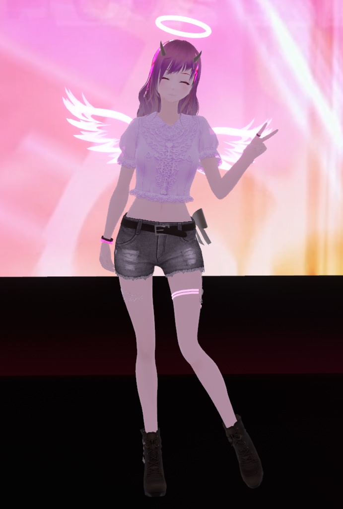 【VRoid用テクスチャー】ショートデニムパンツ