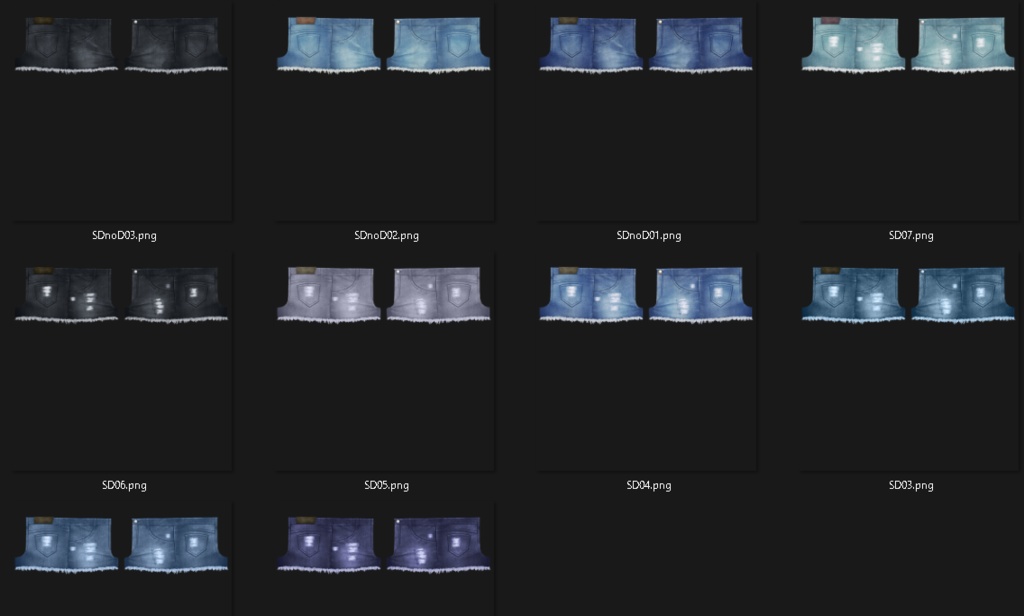 【VRoid用テクスチャー】ショートデニムパンツ
