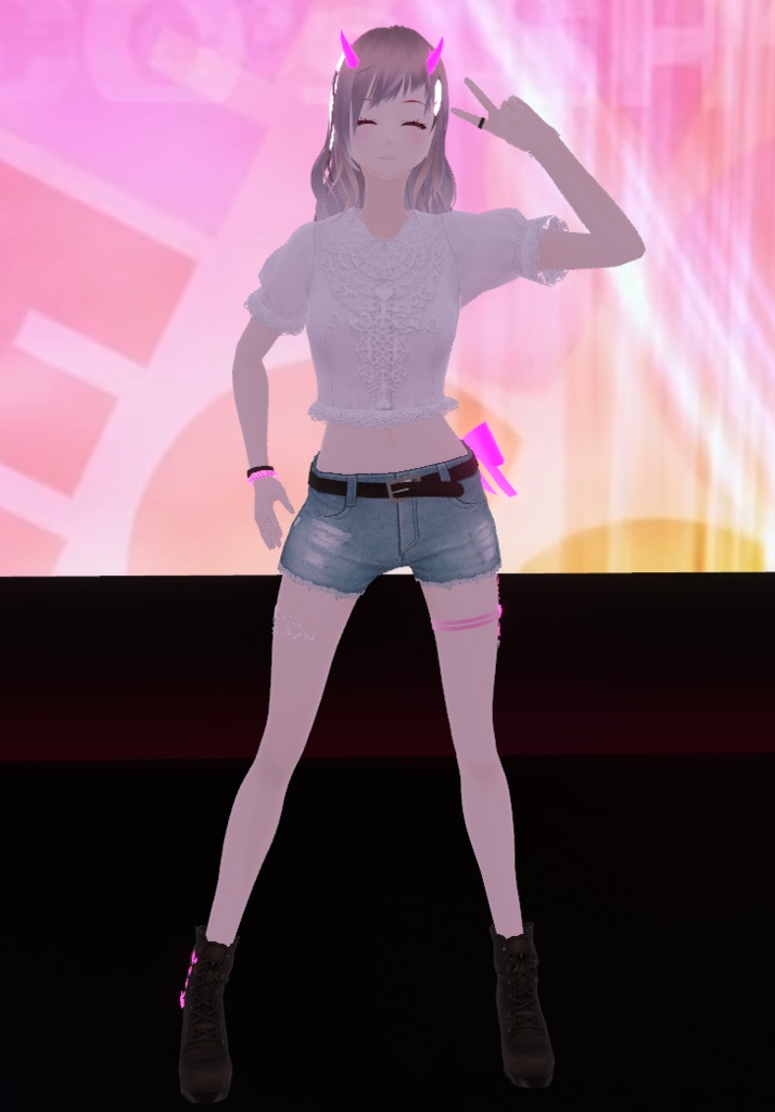 【VRoid用テクスチャー】ショートデニムパンツ