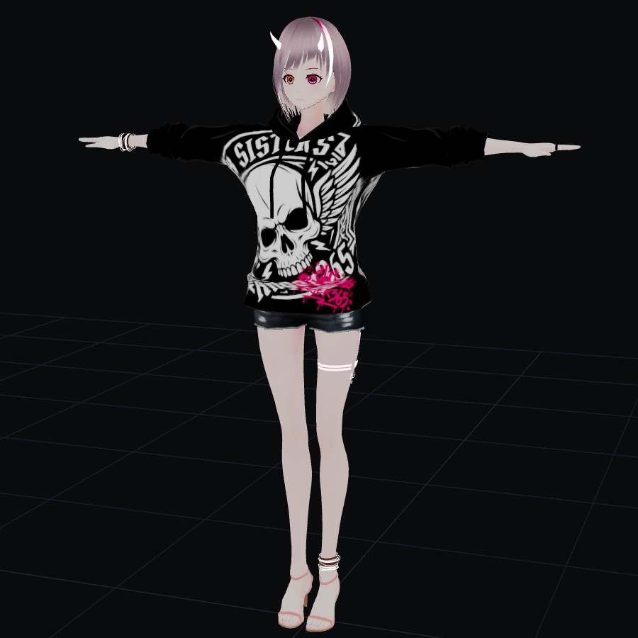 【VRoid用フードパーカー】ANGER365 応援用