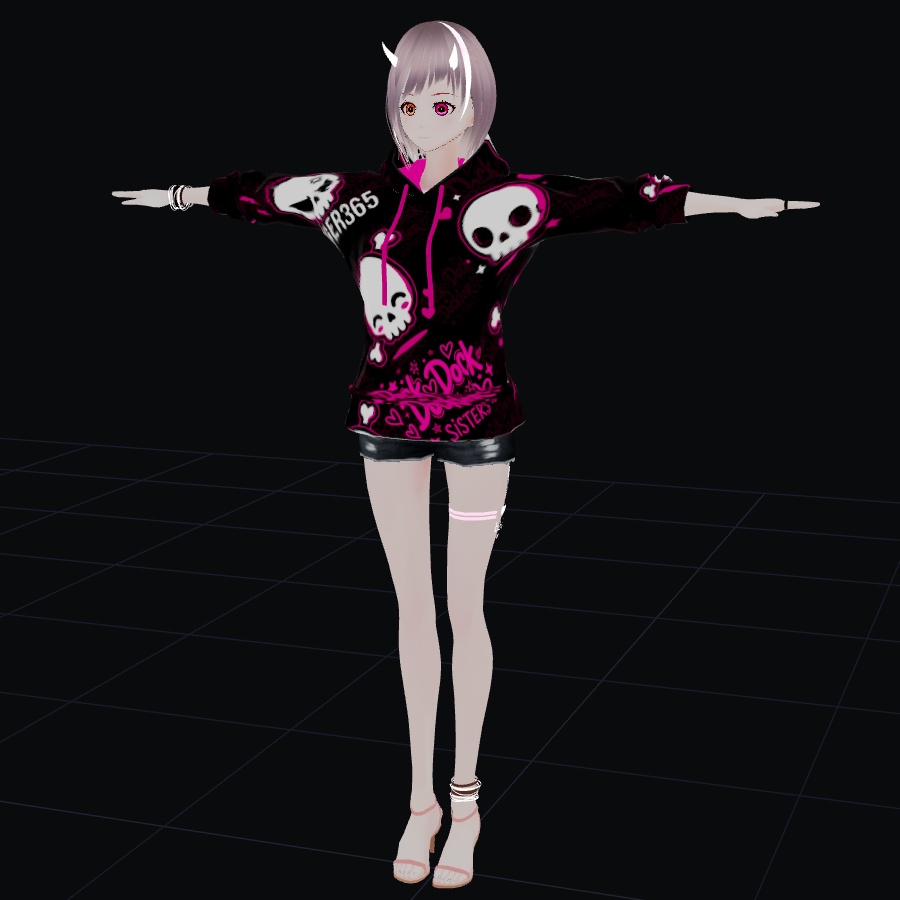 【VRoid用フードパーカー】ANGER365 応援用