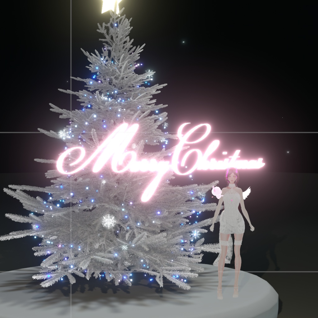【3D】クリスマスツリー(もみの木)&スノーパーティクル