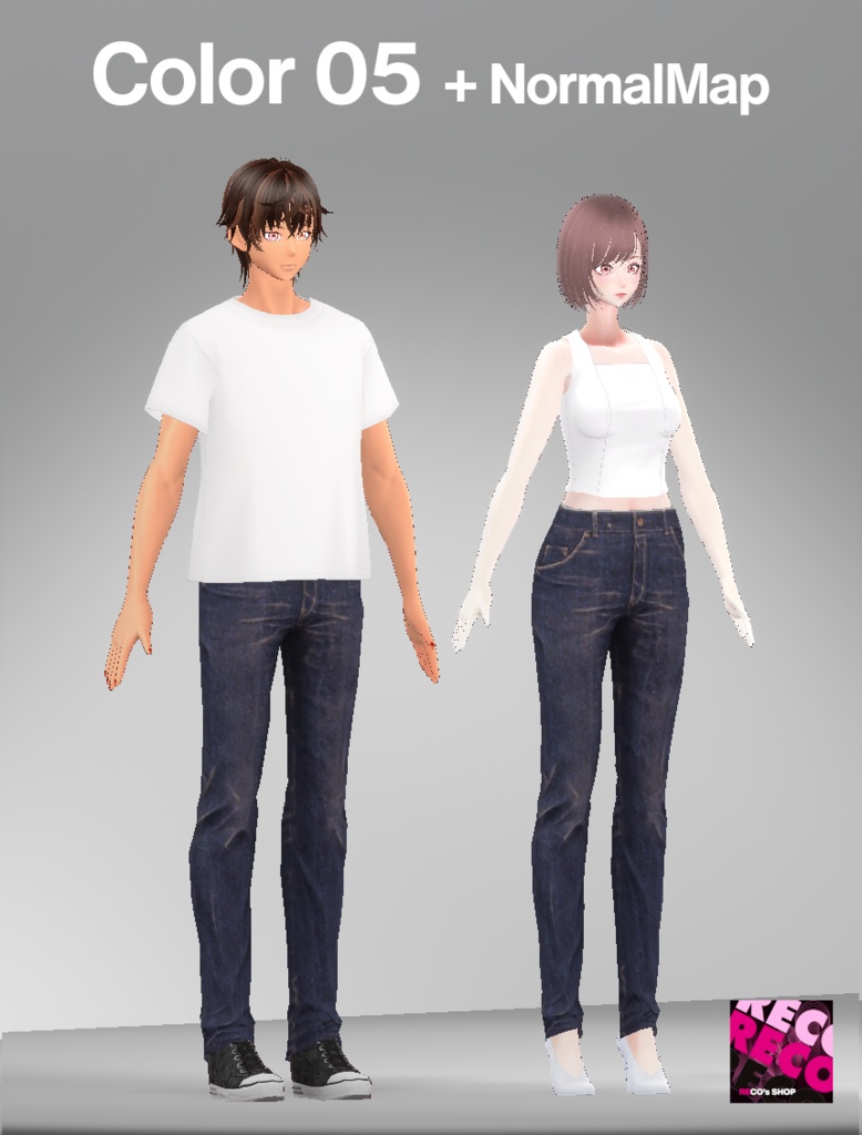 【VRoidテクスチャ】デニムパンツ -Faded Denim Jeans-