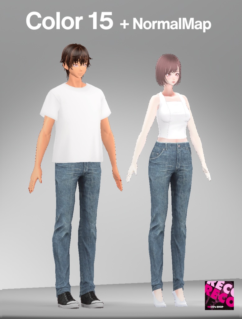 【VRoidテクスチャ】デニムパンツ -Faded Denim Jeans-