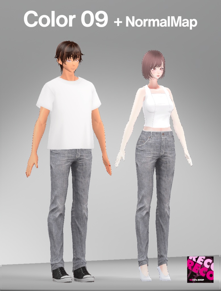 【VRoidテクスチャ】デニムパンツ -Faded Denim Jeans-