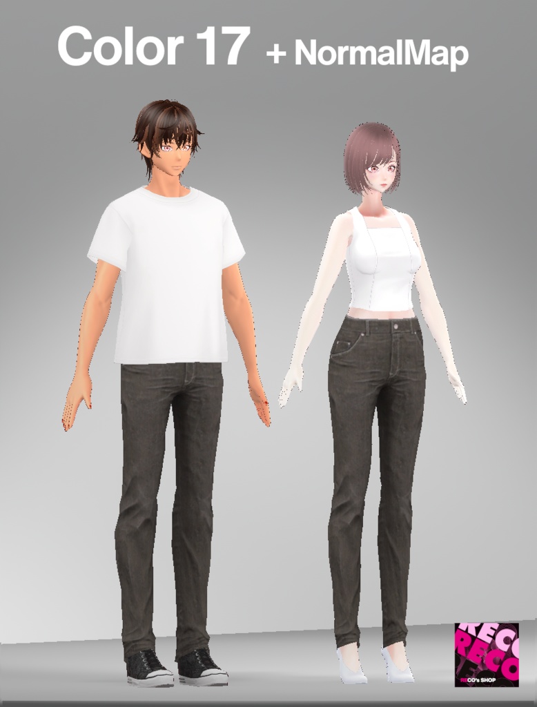 【VRoidテクスチャ】デニムパンツ -Faded Denim Jeans-