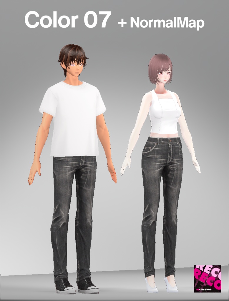 【VRoidテクスチャ】デニムパンツ -Faded Denim Jeans-