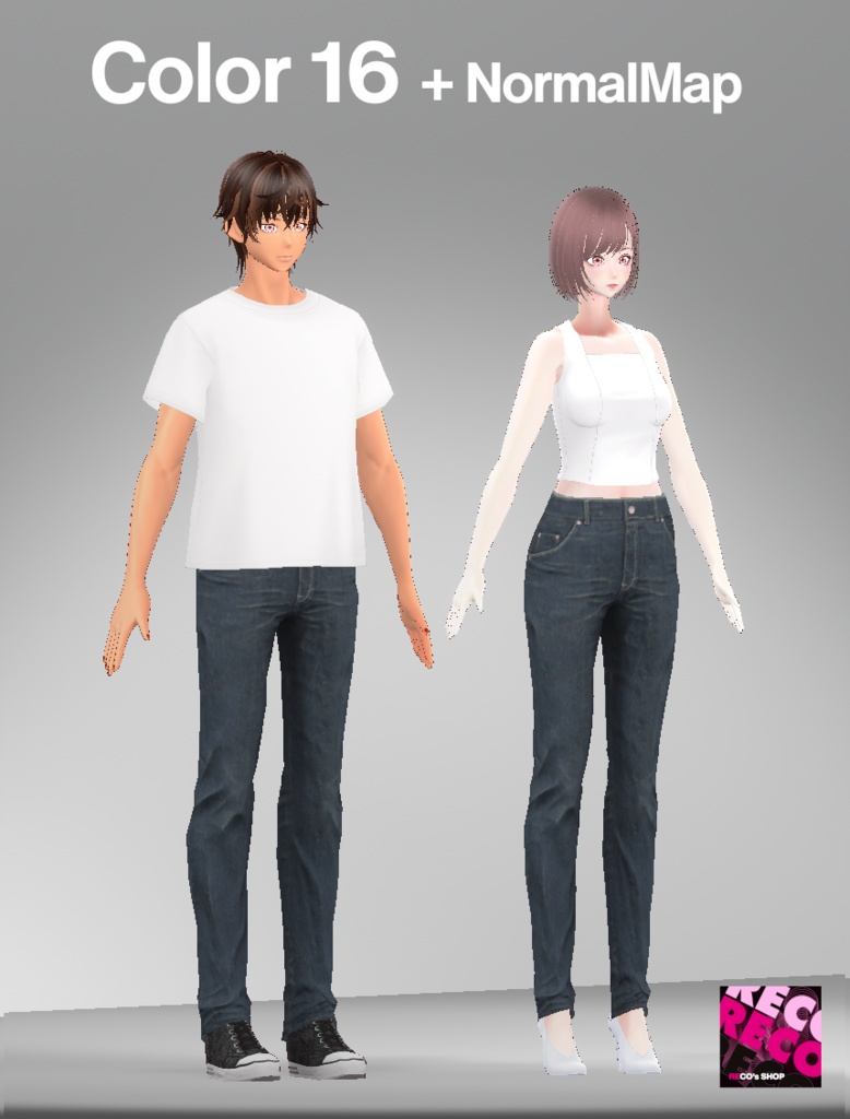 【VRoidテクスチャ】デニムパンツ -Faded Denim Jeans-