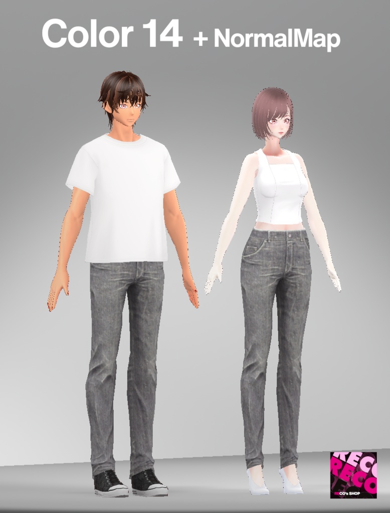 【VRoidテクスチャ】デニムパンツ -Faded Denim Jeans-