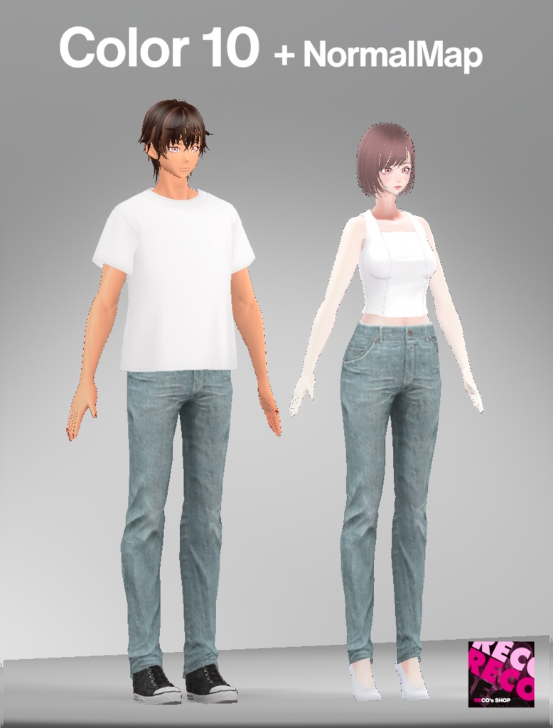 【VRoidテクスチャ】デニムパンツ -Faded Denim Jeans-