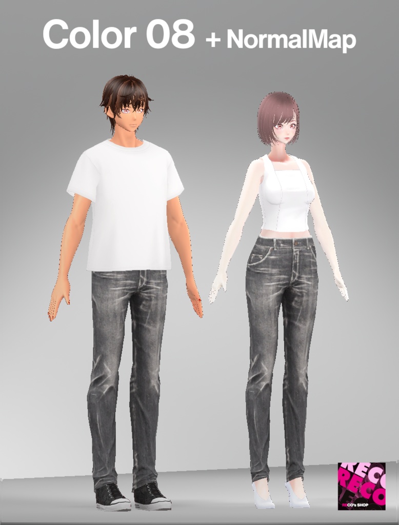 【VRoidテクスチャ】デニムパンツ -Faded Denim Jeans-