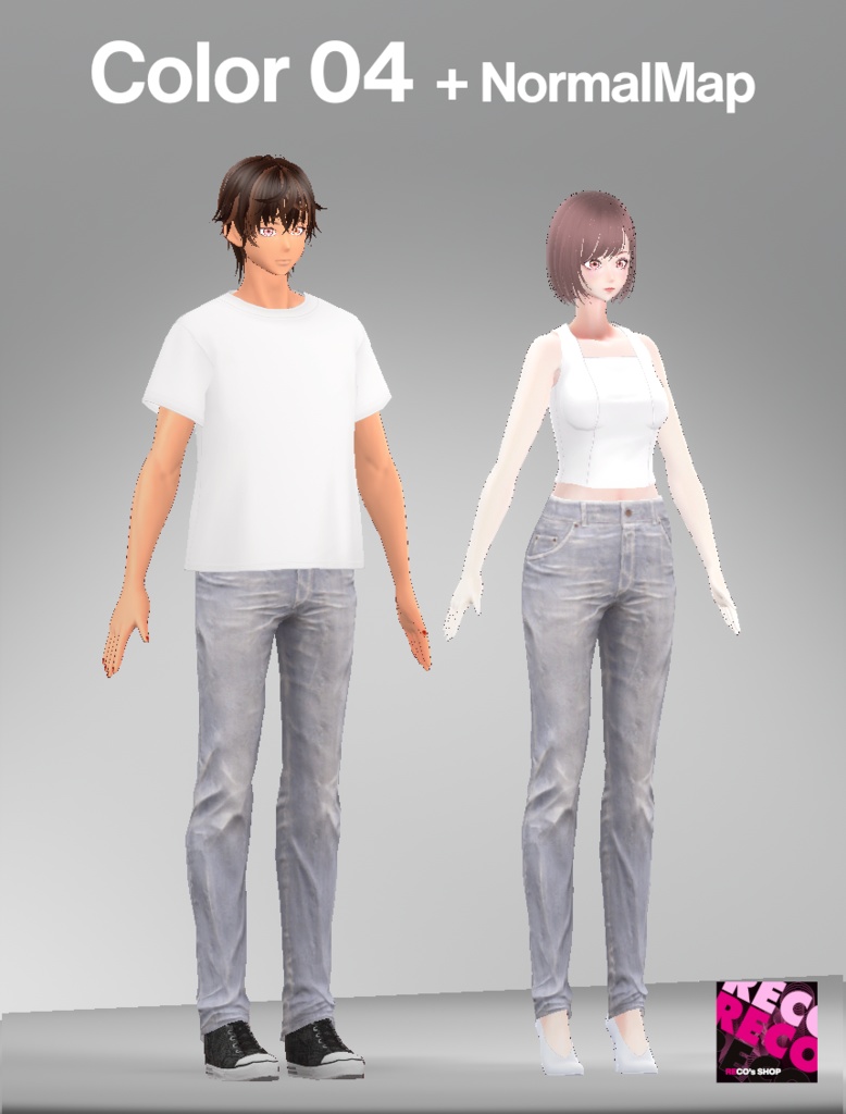 【VRoidテクスチャ】デニムパンツ -Faded Denim Jeans-