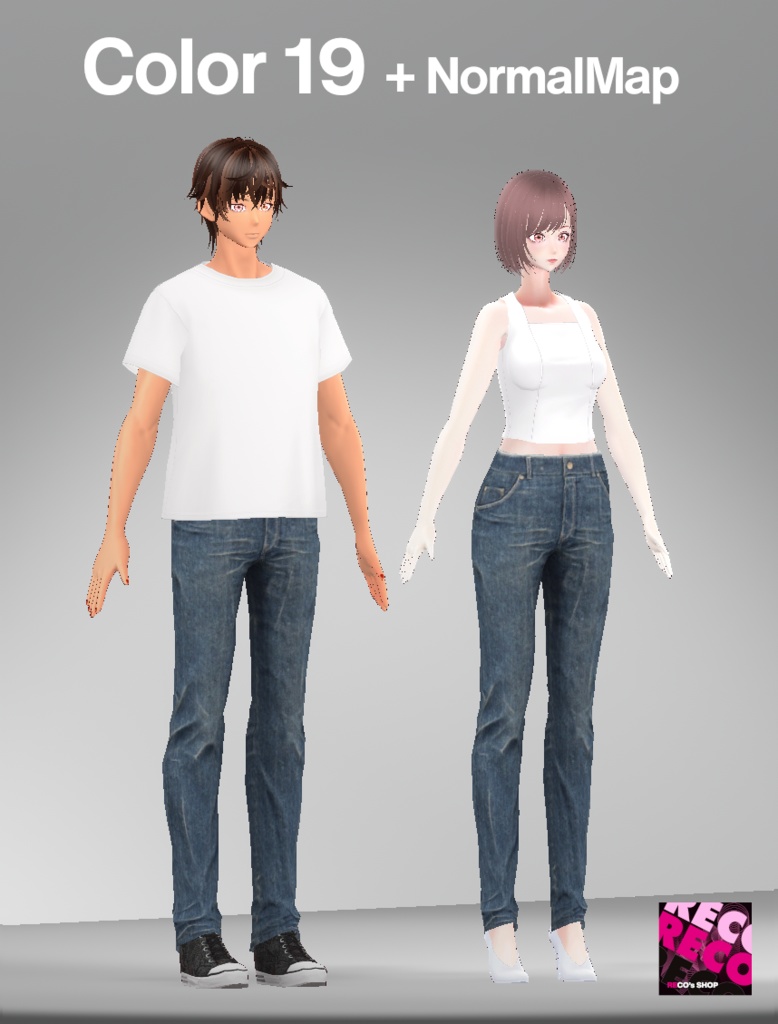 【VRoidテクスチャ】デニムパンツ -Faded Denim Jeans-