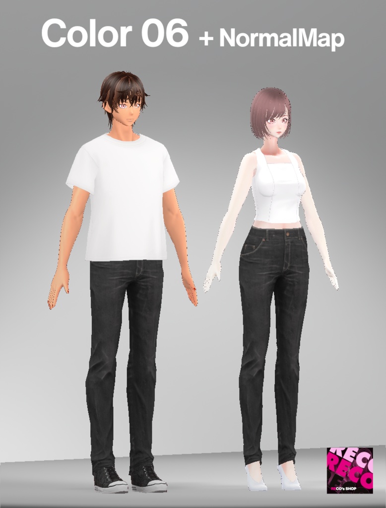 【VRoidテクスチャ】デニムパンツ -Faded Denim Jeans-