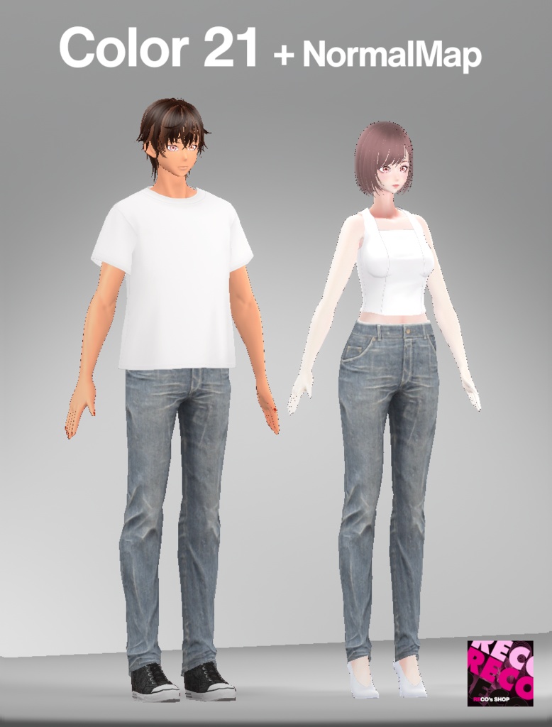 【VRoidテクスチャ】デニムパンツ -Faded Denim Jeans-
